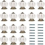 Bouton ceramique meuble blanc et or avec vis en forme de citrouille (lot de 16) - 3, 6 x 3, 8 cm - bouton ...