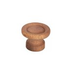 Bouton liseret avec insert, htre ponc, d. 25mm, h. 24mm, 2 pices avec visserie.