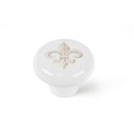 Bouton de meuble style décoratif en porcelaine finition fleur de lys mesures 404031mm système de fixation ... Bouton de meuble style décoratif en porcelaine finition fleur de lys mesures 404031mm système de fixation ...