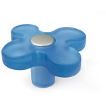Bouton en plastique avec finition bleue, dimensions: 49x49x26mm �: 49mm - talla