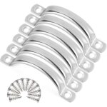 Boutons et poignes de meubles, lot de 6 poignes de porte creuses en acier inoxydable pour tiroir de ...