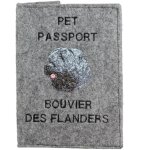 Bouvier des flandres - prot�ge passeport pour chien, prot�ge document, cadeau voyage de art - dog