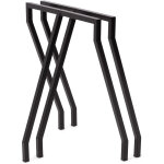 Box furniture - trteaux 3 pieds en tube d acier. 60x42x73h. noir lot de 2.