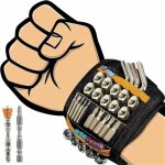Bracelet magntique avec 20 aimants puissants forts pour les vis de maintien, clous, trpans de forage, ...