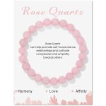 Bracelet quartz - rose, pierres 8mm min�rales, source de bien �tre, apporte amour, paix et harmonie relationne ...