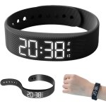 Bracelet de r�veil vibrant silencieux, montre r�veil rechargeable par usb, montre de rappel d?alarme ...