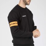 Me - brassard de s�curit� noir orange fluo, r�glable par scratch elastique, pour agent de s�curit�