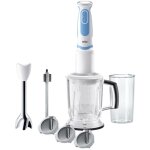 4191 - mq5260whbl mixeur plongeant 1000 w avec verre doseur, avec blender, fonction turbo blanc - bleu ...