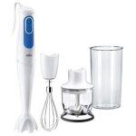 Braun - mixeur plongeant avec hachoir omelette - mq3025wh - blanc et bleu