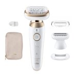 Pilateur lectrique braun silk - pil 9 flex - pilation facile - 9 - 041 3d - blanc / dor