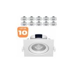 Dlink - lot de 10 spots led encastrables carr� blanc 5w ip20 3000k