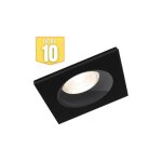 Braytron - lot de 10 supports de spots encastrables carr noir ip54