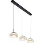 Brena - suspension fabas luce 3 lumi�res - led 30 w � intensit� variable - design lin�aire cognac