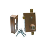 Serrure 3 points verticale  fouilliot supersurete - bricard marron gauche verticale marron avec bille ...