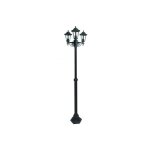 Lampadaire ext�rieur 3 t�tes 3x60w e27 fonte noir loan