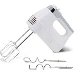 Briebe - hm1174wht elegance batteur electrique cuisine mixeur spcial ptisserie 5 vitesses + turbo 400w ...