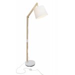 Lampadaire carlyn lampadaire 1 lumi�re bois clair / blanc 1x a60, e27, 60w, adapt� aux lampes standard ...