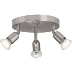 Lampe loona led spot rond triple fer 3x led - par51, gu10, 3w lampes  rflecteur led incluses, (250lm, ...