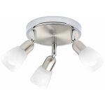 Brilliant lampe sofia spot cocarde triple fer / chrome / blanc 3x d45, e14, 40w, adapt�es aux lampes ...