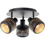 Brilliant - lampe tyas spot cocarde 3 lampes noir or plastique / mtal noir 3x d45, e14, 28 w