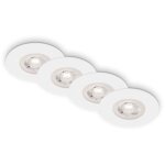Briloner lot de 4 spots led encastrables ip44 ultraplats blanc �9cm avec led 4, 9w 480lm 3000k lumi�re ...