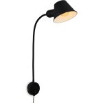 Lampe de chevet lampe de lit flexible lampe de lecture 1xe27 10w noir chambre coucher briloner