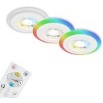 Briloner - luminaires encastr s led cct anneau lumineux rgb t l commande dimmable ip44 blanc