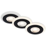 Briloner - luminaire encastr led pour salle de bain anneau lumineux orientable ip44 noir 5w 8, 4cm