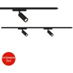 Briloner - luxtrail syst�me de rails, kit d'extension, 2x spots led, orientable, extensible, noir, 1 ...