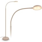 Briloner megg lampadaire led, variable, tactile, orientable, blanc chaud, beige, 125, 5 x 21 x 45 cm