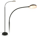 Briloner megg lampadaire led, variable, tactile, orientable, blanc chaud, noir, 125, 5 x 21 x 45 cm