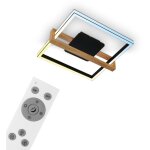 Briloner - plafonnier cct led, noir, avec bois, led / 40w