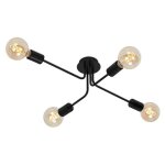 Briloner - plafonnier r�tro spot leuchten kuglo, 60 w, ip20, noir, m�tal, excl. 4x e27, 66 x 44, 5 x ...