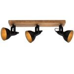Briloner - plafonnier spot leuchten barnim, 25 w, ip20, noir, m�tal - bois, excl. 3x e14, 50 x 11 x 15, ...