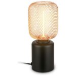 Briloner rist lampe de table, fil de fer tress�, interrupteur � c�ble, douille e27, or rose, �10 x 25 ...