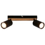 Briloner - tib plafonnier, orientable, on / off via interrupteur mural, noir - bois, 15, 5 x 5, 5 x 25, ...