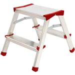 Brixo - escabeau 2 marches marche - pied aluminium charge 125 kg pliable pieds anti - d�rapants