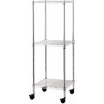 Tagre de kit avec 3 / 4 tagres en mtal en acier chrom avec roues pivotantes 3 ripiani 35x35xh90 ...