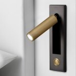 Bronze lampes de lecture, t�te de lit applique murale liseuse encastr� interrupteur poussoir lampes murales ...