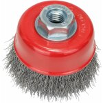 Brosse boisseau fils en acier / inox 75 mm