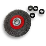 Brosse circulaire acier � 125 mm epaisseur 2 rangs fil souple 0. 20 mm ondul� al�sage 16 mm touret meuleuse ...