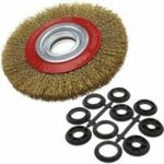 Brosse circulaire en acier diam�tre 125mm 1pc , brosse m�tallique ronde plate avec 10 anneaux adaptateurs ...