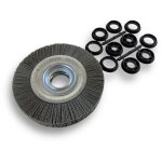 Brosse circulaire nylon abrasif � 150 mm epaisseur 2 rangs carbure de silicium grain 240 al�sage 32 mm ...