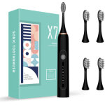 Brosse � dents �lectrique sonique � 6 vitesses et 4 t�tes, enti�rement automatique, rechargeable, brosse ...