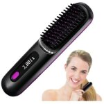 Brosse lissante sans fil, mini lisseur cheveux sans fil, brosse chauffante lissante, lisseur barbe homme ...