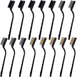 Brosse m�tallique � main en nylon laiton acier inoxydable avec manche incurv� & trou d?accroche pour ...