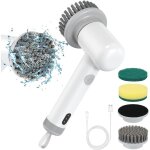 Brosse de nettoyage �lectrique sans fil, avec 4 t�tes de brosse interchangeables, rechargeable par usb, ...