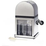 Broyeur  glace manuel avec bac  glaons et cuillre pour cocktails et smoothies, acier inoxydable