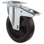 Bs rollen - rouleau de renvoi d. de la roue 160 mm cap. charge 300 kg avec blocage total caoutchouc lastique ...