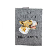 Bull terrier - prot�ge passeport pour chien, prot�ge document, cadeau voyage de art - dog